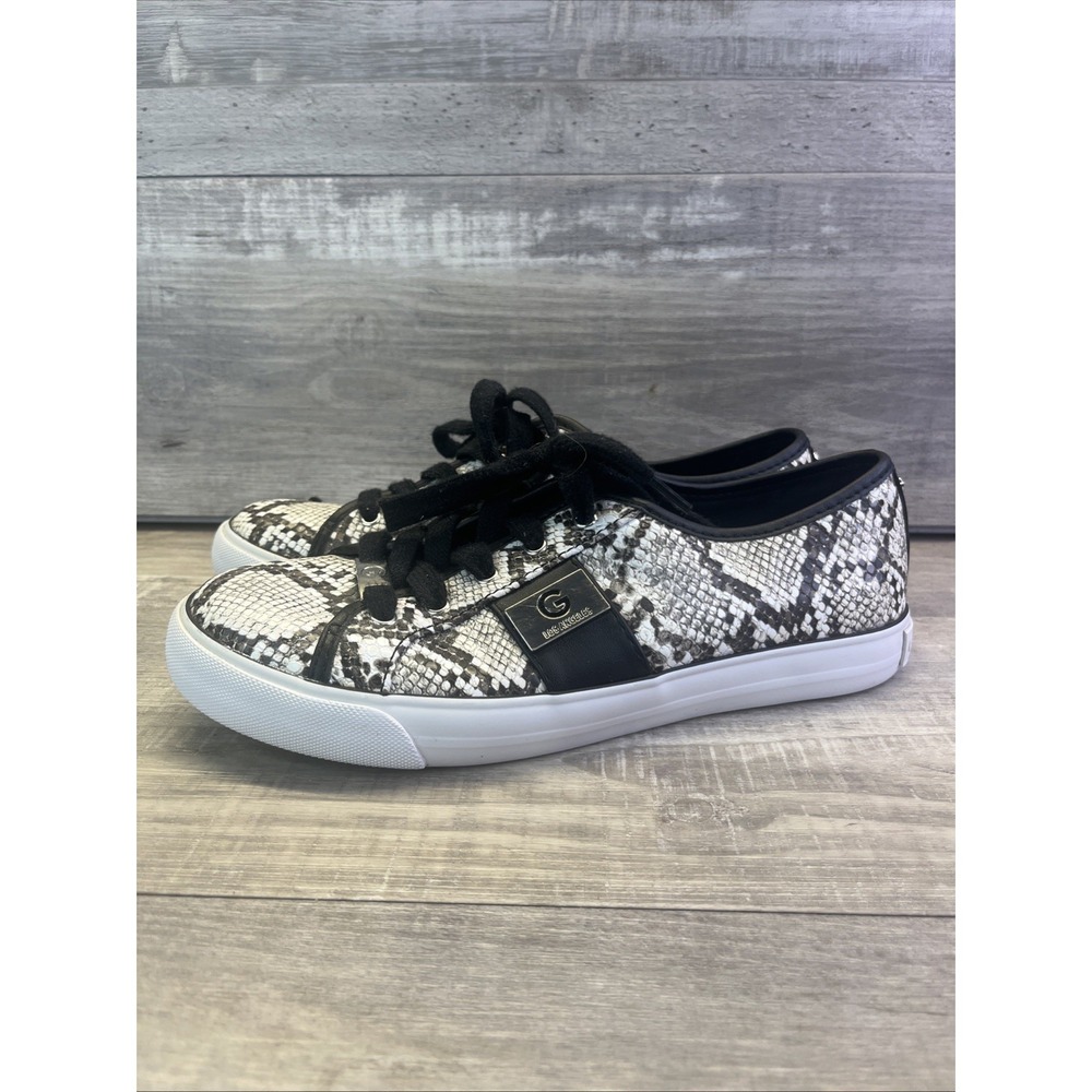 Guess  Shoes GBG Los Angeles Black White Snakeskin Print Size 8.5 Snake